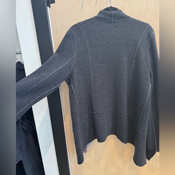 Eileen Fisher wool cardigan with draped front - Picture 6 of 6